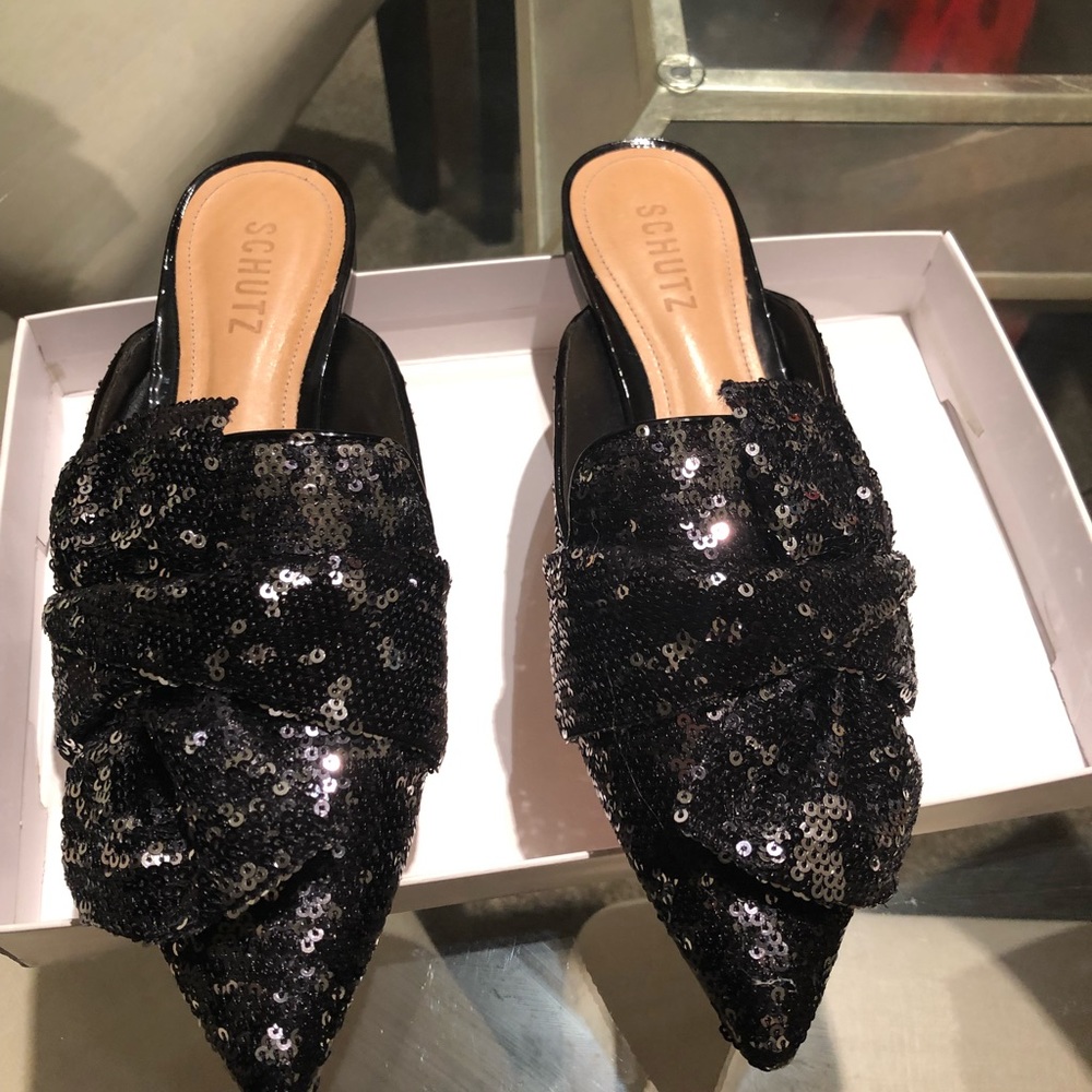 Sequin mules